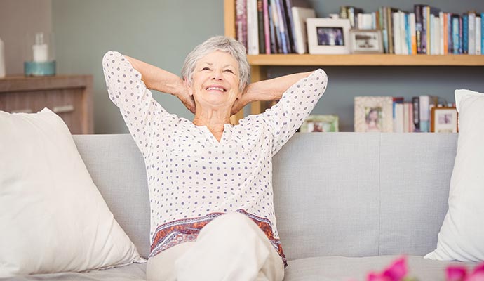 senior residents relaxing within a senior living house